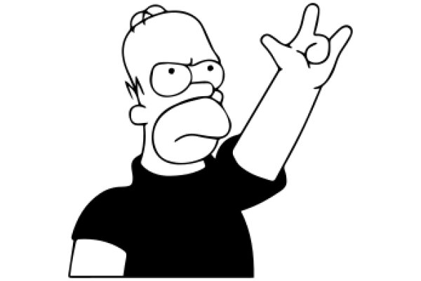 Simpsons-Inspired Cartoon: Homer Simpson's Iconic Sign Language