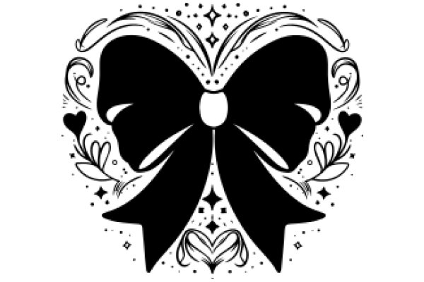 Stylized Butterfly Design with Heart and Star Accents