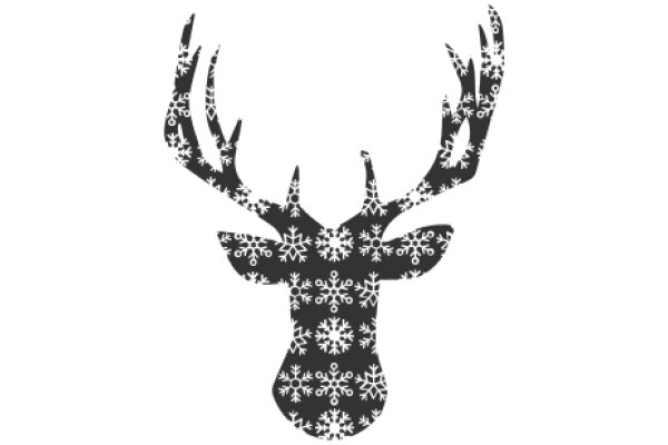 Stylized Deer Head with Snowflake Pattern