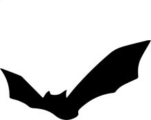 Silhouette of a Bat against a White Background