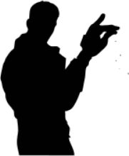 Silhouette of a Person Pointing