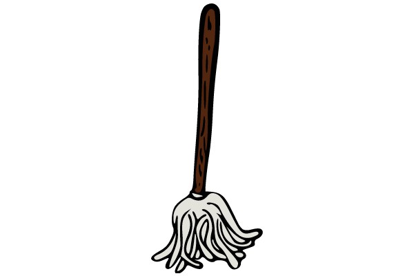 A Whimsical Illustration of a Broom with a Twist