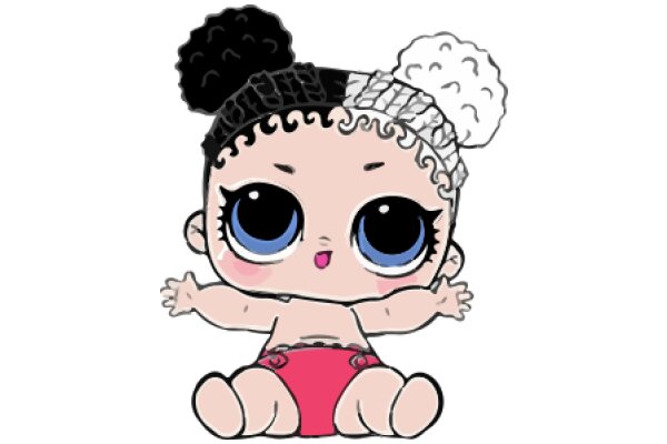 Adorable Cartoon Character: A Cute Baby with a Unique Twist