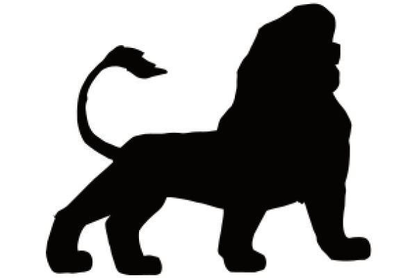 A Silhouette of a Lion with a Tail