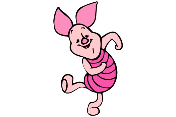 Pink Piggy with a Big Smile: A Whimsical Cartoon Character