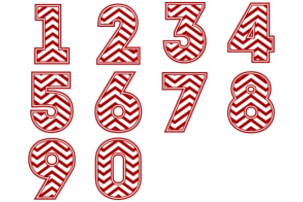 Stylish Red and White Number Art