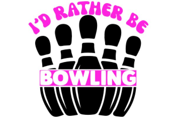 A Playful Pink and Black Bowling Logo