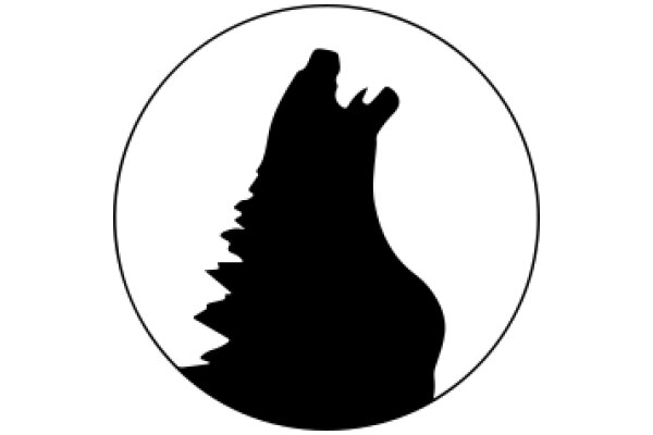 Silhouette of a Wolf's Head in a Circle