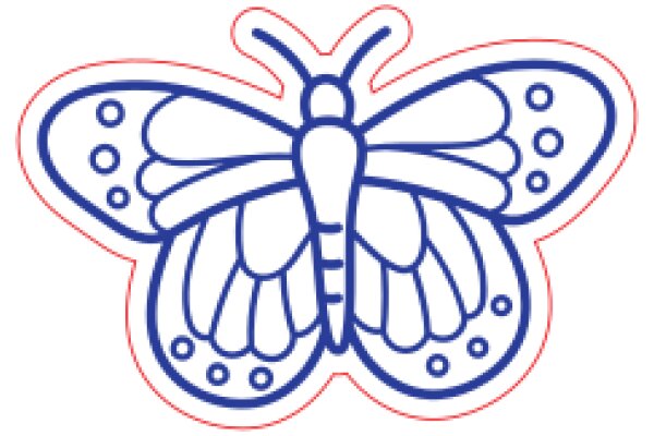 Stylized Butterfly Logo with Pink Outline