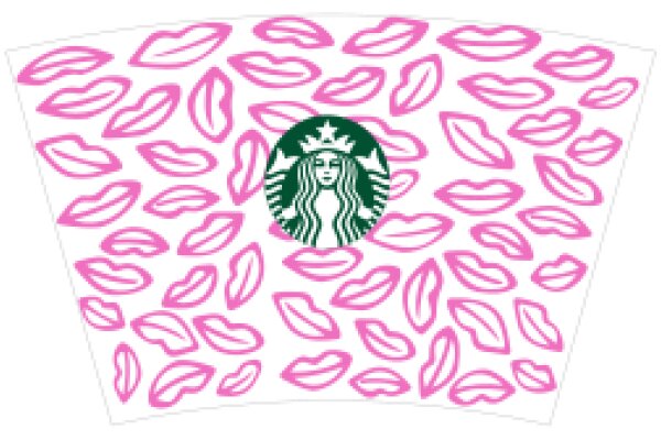 Starbucks Coffee Cup with Pink Lip Prints