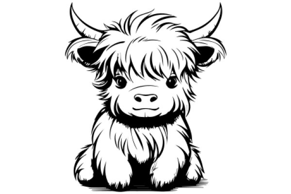 A Cute Illustration of a Highland Cow