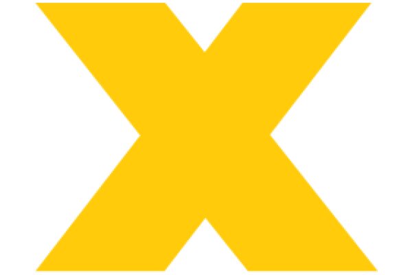 A Solid Yellow X on a White Background