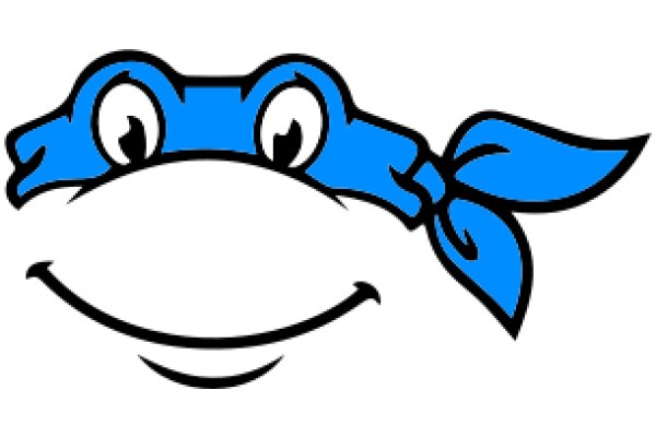 A Playful Blue Ninja Turtle Logo