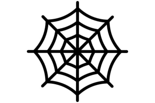 A Simple Line Drawing of a Spider Web