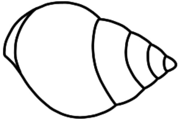 Simplified Line Drawing of a Snail Shell