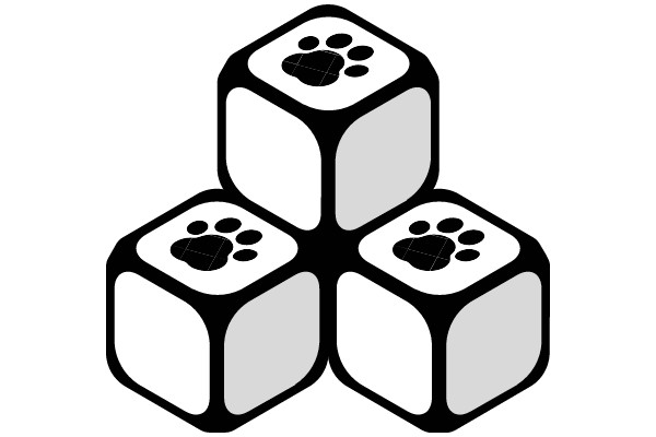 A Playful Puzzle: ARubik's Cube with a Paw Print on Top