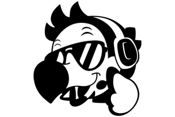 Stylish Cartoon Character with Headphones and Sunglasses