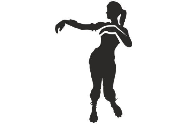 Silhouette of a Female Figure in a Striking Pose