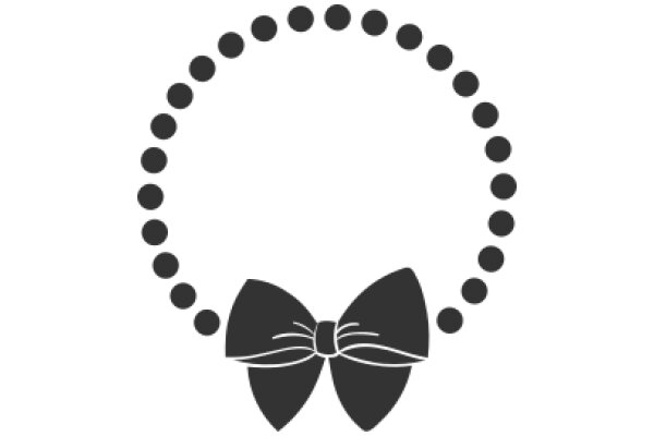 Stylish Black Bowtie with Circular Beaded Necklace