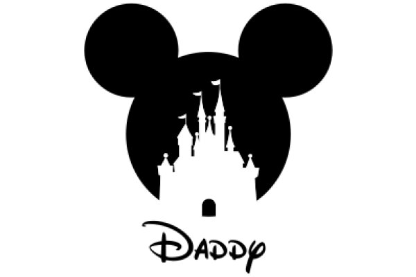 Disney's Iconic Mickey Mouse Ear Silhouette with the Word 'Daddy' Below