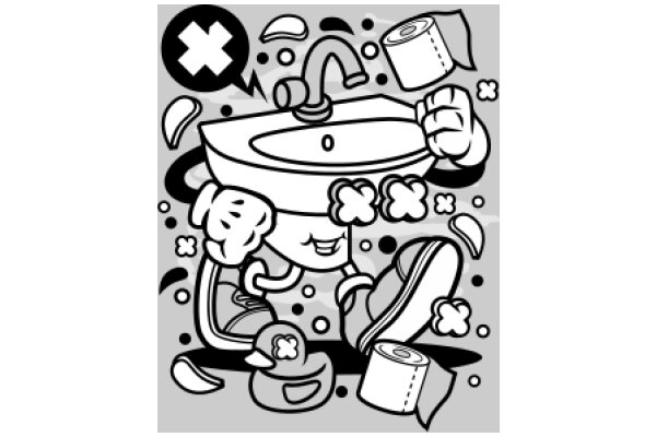 A Playful Illustration of a Toilet Sink with a Surprising Twist