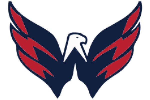 Stylized Eagle Logo with Red and Blue Accents