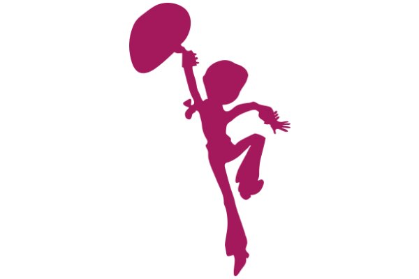 Vibrant Silhouette of a Person in Mid-Air with a Frisbee