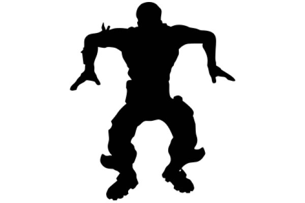 A Silhouette of a Humanoid Figure on a White Background