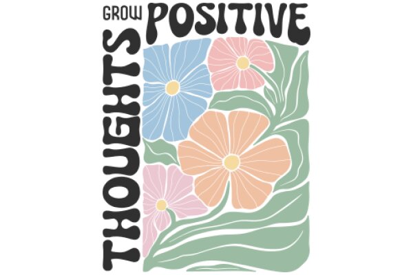 Growing Positive Thoughts: A Floral Illustration Encouraging Positivity