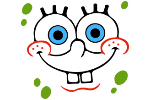 Whimsical Cartoon Character with a Smile and Blue Eye