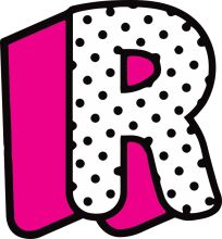 Vibrant Letter R with Polka Dots