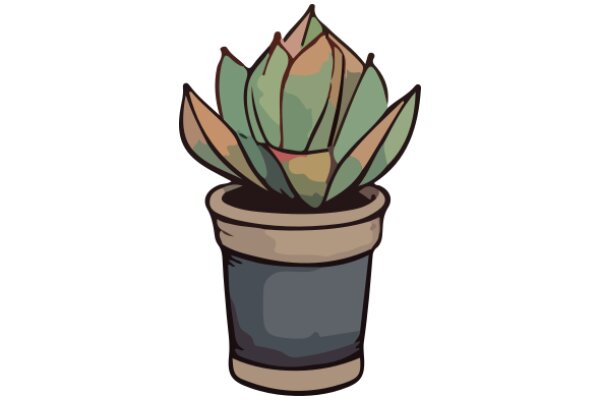 A Digital Illustration of a Potted Plant