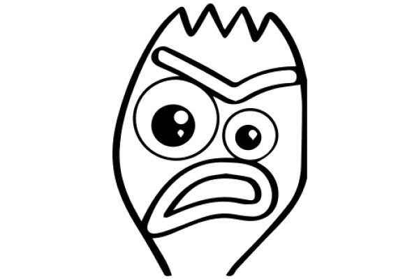 A Simple Line Drawing of a Character with a Frown