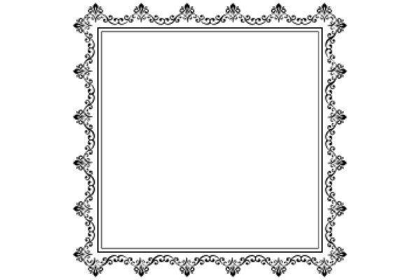 Elegant White Frame with Intricate Black Border