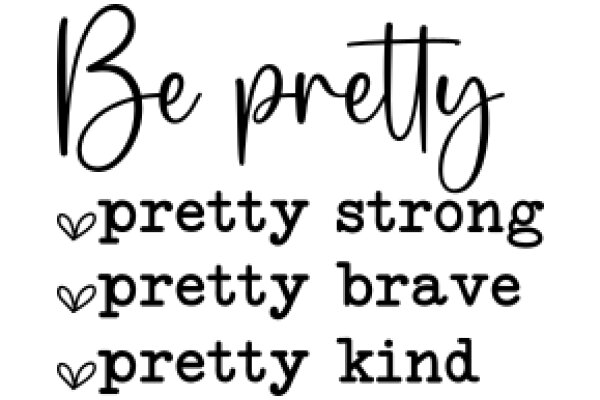 Be Pretty, Be Strong, Be Brave, Be Kind: A Motivational Quote