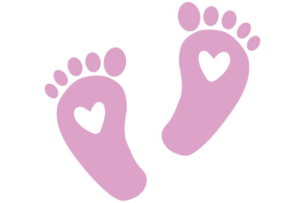 Pink Footprints with Heart Designs