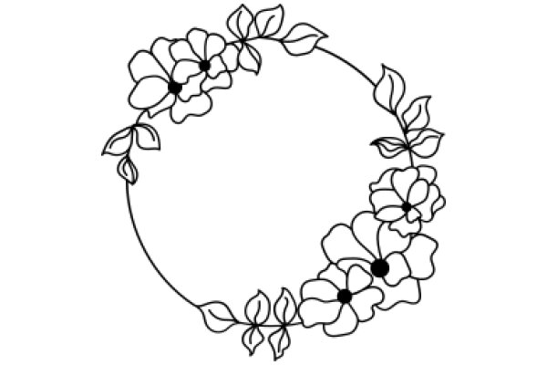 Elegant Floral Design: A Line Art