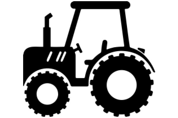 Simplified Icon of a Tractor with a Plow