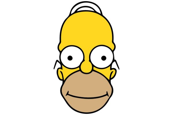 Simpsons-Inspired Character: A Yellow Cartoon Head with Big Eyes and a Smile