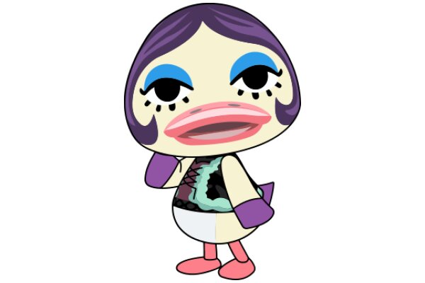 An Animated Character with a Large Mouth and Purple Eyes