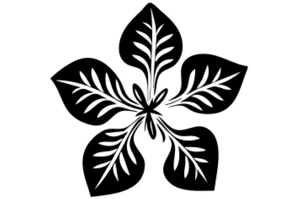 Stylized Black Leaf Design