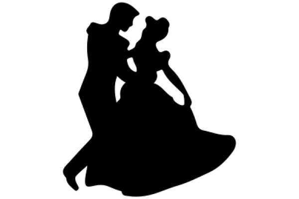 A Silhouette of a Couple Dancing