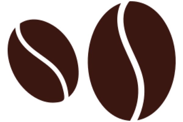 Two Brown Coffee Beans with White Stripes