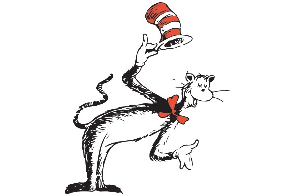 Whimsical Adventures: A Cartoon Cat's Playful Pursuit of a Hat