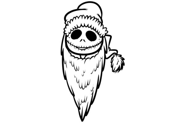 Whimsical Illustration of a Jack-o-Lantern with a Santa Hat