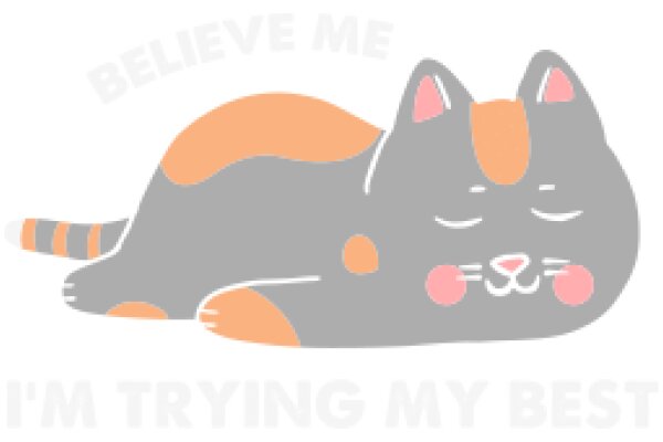 A Cute Cartoon Cat with a Message of Encouragement