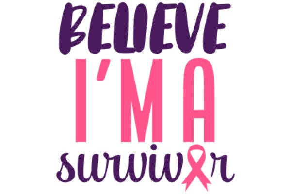 Believe in Yourself and Survive: A Pink Ribbon Symbolizes Breast Cancer Awareness