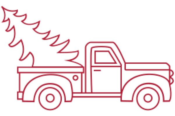 A Red Christmas Tree on a White Truck