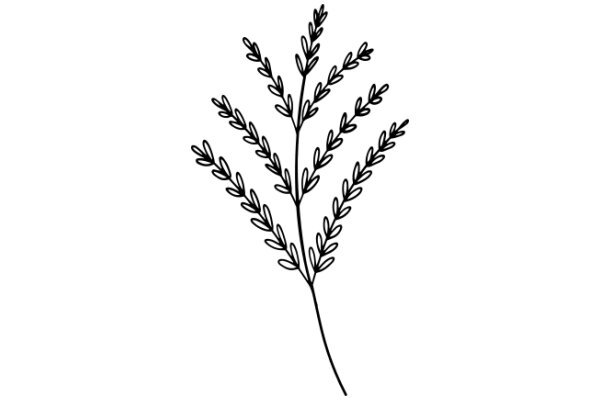 Simplistic Line Drawing of a Plant