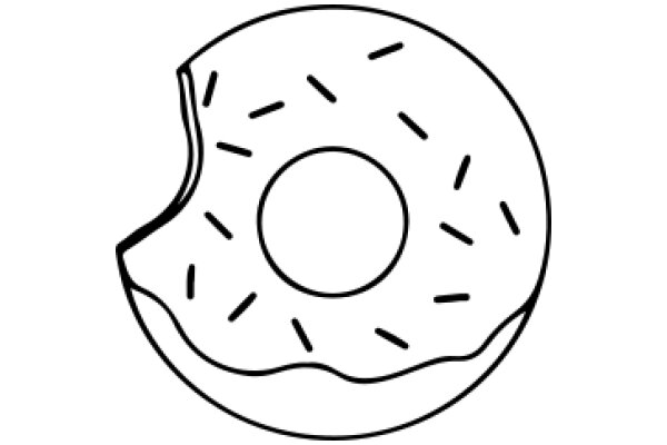 Simplified Line Drawing of a Donut